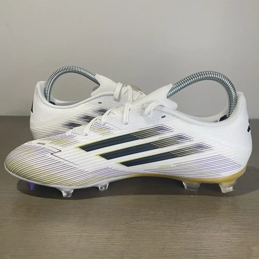 Adidas Mens Size 8 Soccer Cleats NEW F50 League FG MG White Purple Gold JI0005